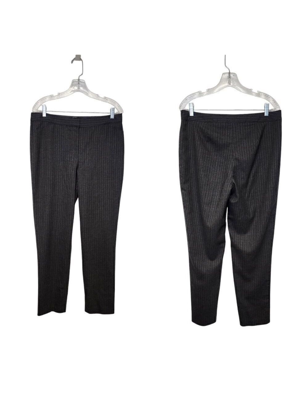Talbots Heritage Gray Pinstripe Trouser Wool Pant Stretch Straight Leg 10